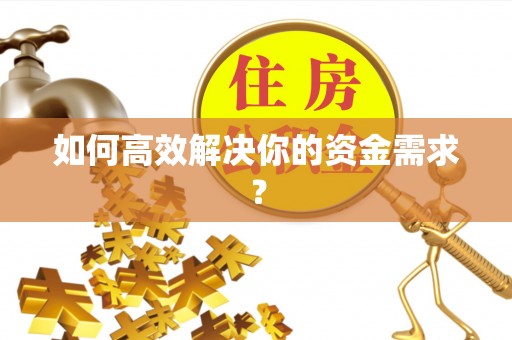 保险如何高效解决你的资金需求？